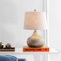 Bates 22" Honeycomb LED Lamp Antique Brown