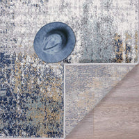 Hampstead Collection Dark Blue Modern Soft Area Rug