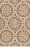 Indoor/Outdoor Botanical Collection Floral Abstract Transitional Flatweave Beige /Brown Area Rug