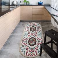 Modern Floral Low Profile Pile Indoor Area Rugs Beige