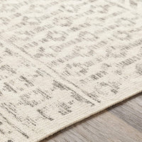 Bohemian Moroccan Soft Area Rug, Ivory Charcoal