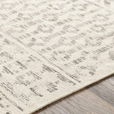 Bohemian Moroccan Soft Area Rug, Ivory Charcoal