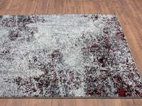 Cambridge Collection Modern Grey Red Soft Area Rug