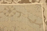 Indoor/Outdoor Botanical Collection Floral Abstract Transitional Flatweave Beige /Brown Area Rug