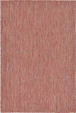 Casual Transitional Indoor Outdoor Flatweave Rust Red Area Rug