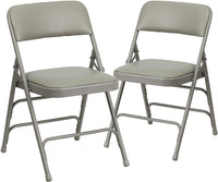 Curved Triple Braced & Double Hinged Fabric Metal Folding Chair