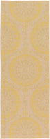Botanical Collection Floral Abstract Transitional Indoor Outdoor Flatweave Yellow Area Rug