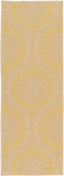 Botanical Collection Floral Abstract Transitional Indoor Outdoor Flatweave Yellow Area Rug