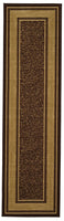 Brown Bordered Design Area Rug - Non-Slip/ No Skid