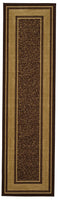 Brown Bordered Design Area Rug - Non-Slip/ No Skid