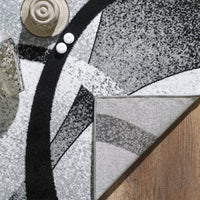 Howell Collection Grey Geometric Soft Area Rug