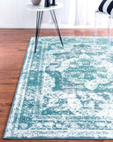 Vintage Distressed Turquoise Blue Area Rugs