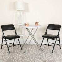 Curved Triple Braced & Double Hinged Fabric Metal Folding Chair