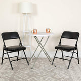 Curved Triple Braced & Double Hinged Fabric Metal Folding Chair