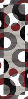 Circle Gray/Grey Burgundy Area Rug