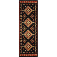 Southwest Style Bordered Black Area Rug