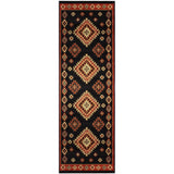 Southwest Style Bordered Black Area Rug