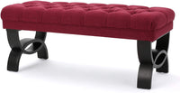 Knight Home Scarlett Fabric Ottoman Bench, Dark Blue