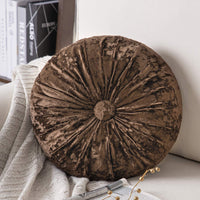 Round Throw Pillow Handcrafted Pumpkin Velvet Floor Pillow Couch Bed and Chair