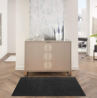 Solid Contemporary Black Indoor/Outdoor Area Rug