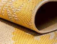 Botanical Collection Floral Abstract Transitional Indoor Outdoor Flatweave Yellow Area Rug