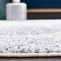 Geometric Trellis Distressed Ivory/blue  Soft Area Rug