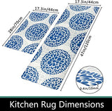 Homcomoda Cushioned Anti Fatigue 2 Piece Set Kitchen Rugs Non Slip PVC Waterproof Kitchen Floor Mats Heavy Duty Comfort Foor Mat for Kitchen Standing Desk Laundry 17.3"x28"+17.3"x47"