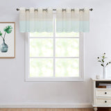 Gray Tan Stripe Sheer Color Block Window Curtain Panel Linen 95 inches Long with Grommets, 2 Panel Rustic Drapes
