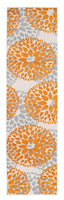 Floral Orange Gray Area Rugs