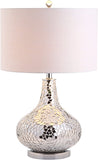 Emilia 26" Mirrored Mosaic LED Table Lamp Silver