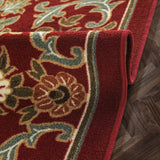 Red Low Pile Modern Floral Area Rug - Non Skid