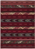 Moroccan Geometric Low Profile Pile Indoor Area Rugs Red
