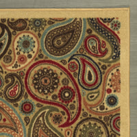 Paisley Design Multi-color Area Rug and Runners Non-Slip/ No Skid