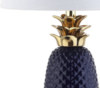 Pineapple 23" Ceramic LED Table Lamp Navy/Gold