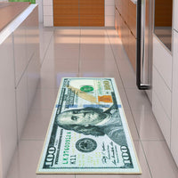 Hundred Dollar Bill Runner Rug, 22" x 53', Multicolor