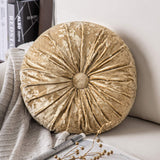 Round Throw Pillow Handcrafted Pumpkin Velvet Floor Pillow Couch Bed and Chair