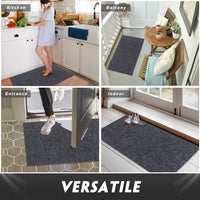 Front Door Mat Outdoor Indoor Welcome Mats Outside Entrance Grey