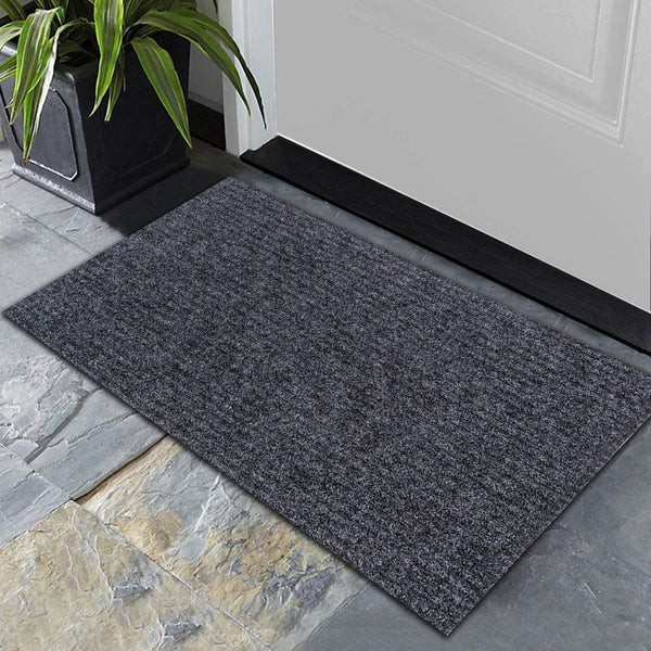 Front Door Mat Outdoor Indoor Welcome Mats Outside Entrance Grey