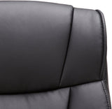 Padded, Ergonomic, Adjustable, Swivel Office Desk Chair with Armrest, Black Bonded Leather