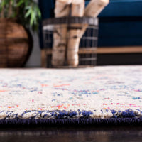 Madison Collection  Boho Chic Medallion Distressed Non-Shedding Stain Resistant Living Room Bedroom Area Rug Beige / Black