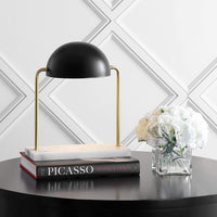 Porter 13.5" Art Deco Dome Lamp Gold/White
