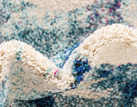 Coastal Modern Coral Lobster Shells Soft Area Rug, Light Blue/Beige