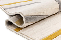 Good Vibes Fiona Gold Modern Geometric Lines  3D Texture Soft Area Rug