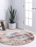Mystic Collection Abstract Rustic Vintage Brick Red Runner Rug