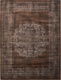 Modern Traditional Vintage Distressed Chocolate Brown Area Rug