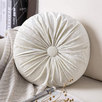Round Throw Pillow Handcrafted Pumpkin Velvet Floor Pillow Couch Bed and Chair