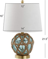 Andrews 21.5" LED Glass/Rope Lamp Aqua