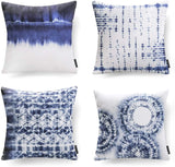 Set of 4 Porcelain Watercolor Printed Decorative Throw Pillow Case Cushion Cover