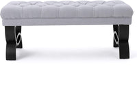Knight Home Scarlett Fabric Ottoman Bench, Dark Blue