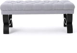 Knight Home Scarlett Fabric Ottoman Bench, Dark Blue